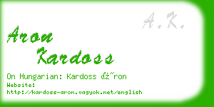 aron kardoss business card